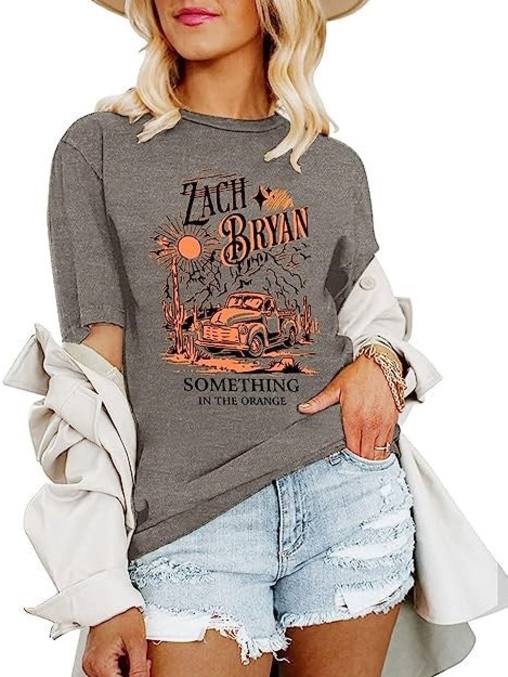 Zach Bryan Something In The Orange Graphic T-Shirt Size Medium